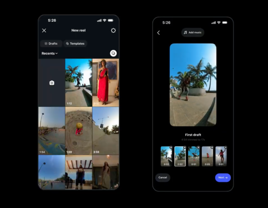 Instagram First Draft Feature Interface On Iphone Video Editor