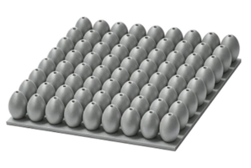 3D-Printed Bio-Inspired Aluminum Eggshell Array For Spacecraft Shielding